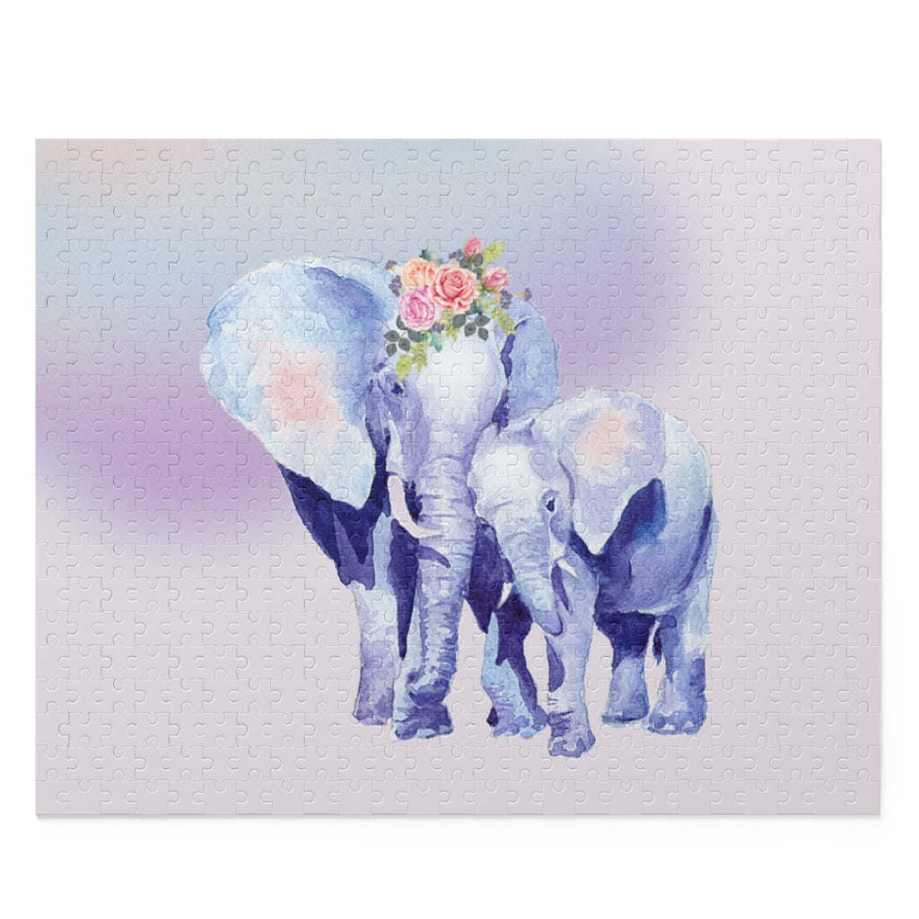 Jigsaw Puzzle 500-Piece - Mother and Baby Auspicious Elephant by Onetify