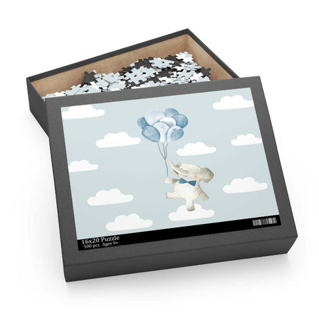 Jigsaw Puzzle 500-Piece - Baby Elephant Floating in the Clouds by Onetify