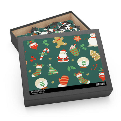 Jigsaw Puzzle 500 Piece - Retro Christmas by Onetify