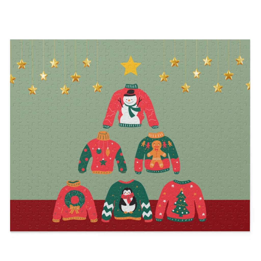 Jigsaw Puzzle 500 Piece - Christmas Ugly Sweater Tree by Onetify