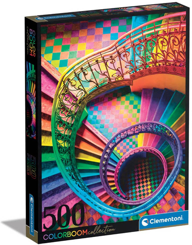 Color Boom - Staircase by Clementoni is a 500 piece jigsaw puzzle with beautiful vibrant colors to delight your senses. 