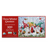 Whimsical winter gnomes in snowy forest 300 piece jigsaw puzzle