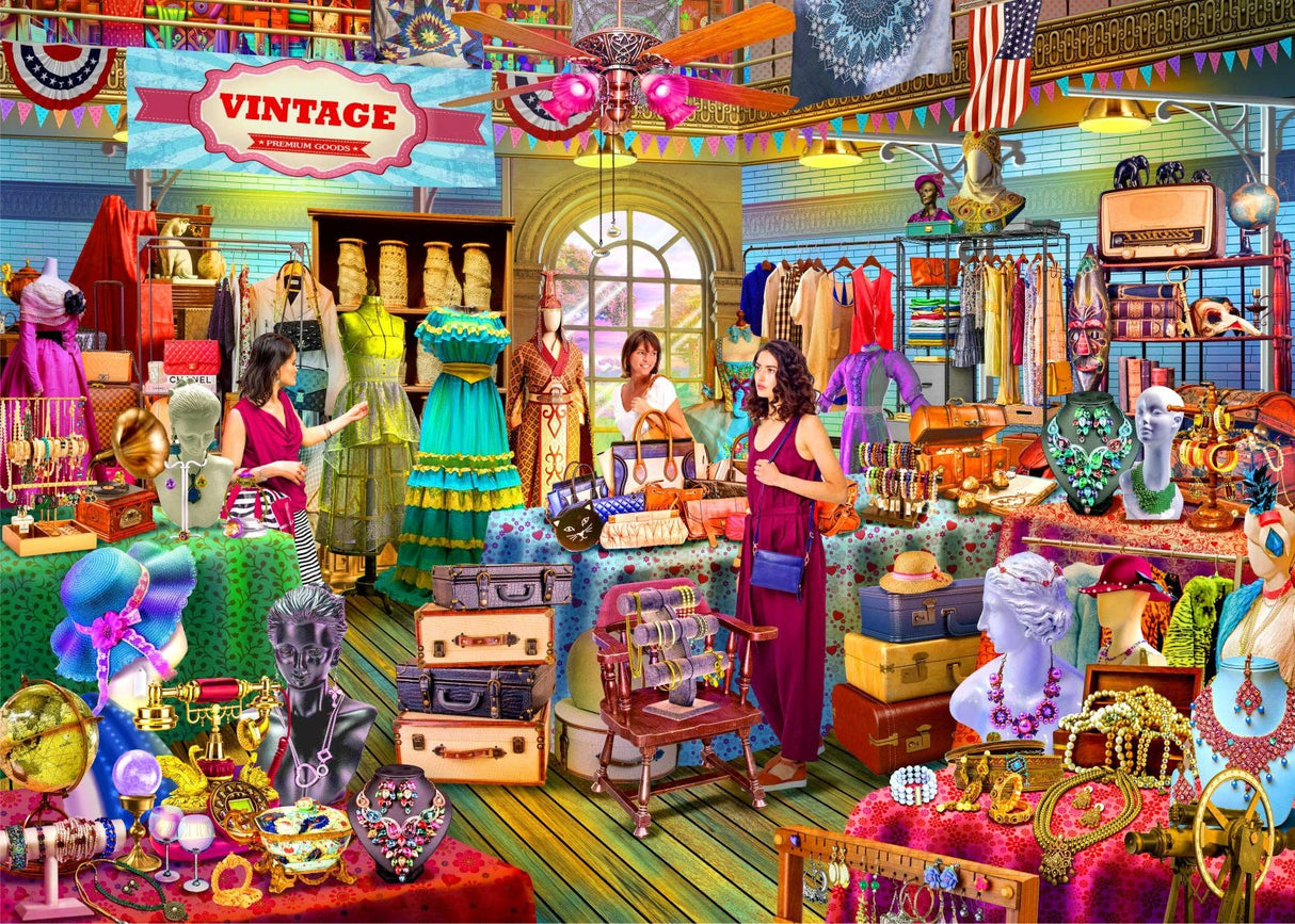 Vintage Boutique Jigsaw puzzle with lots of details and bright colors by Brain Tree