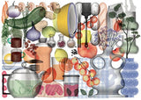 Cloudberries Kitchen puzzle with vibrant x-ray style artwork by Sarah Mafféïs