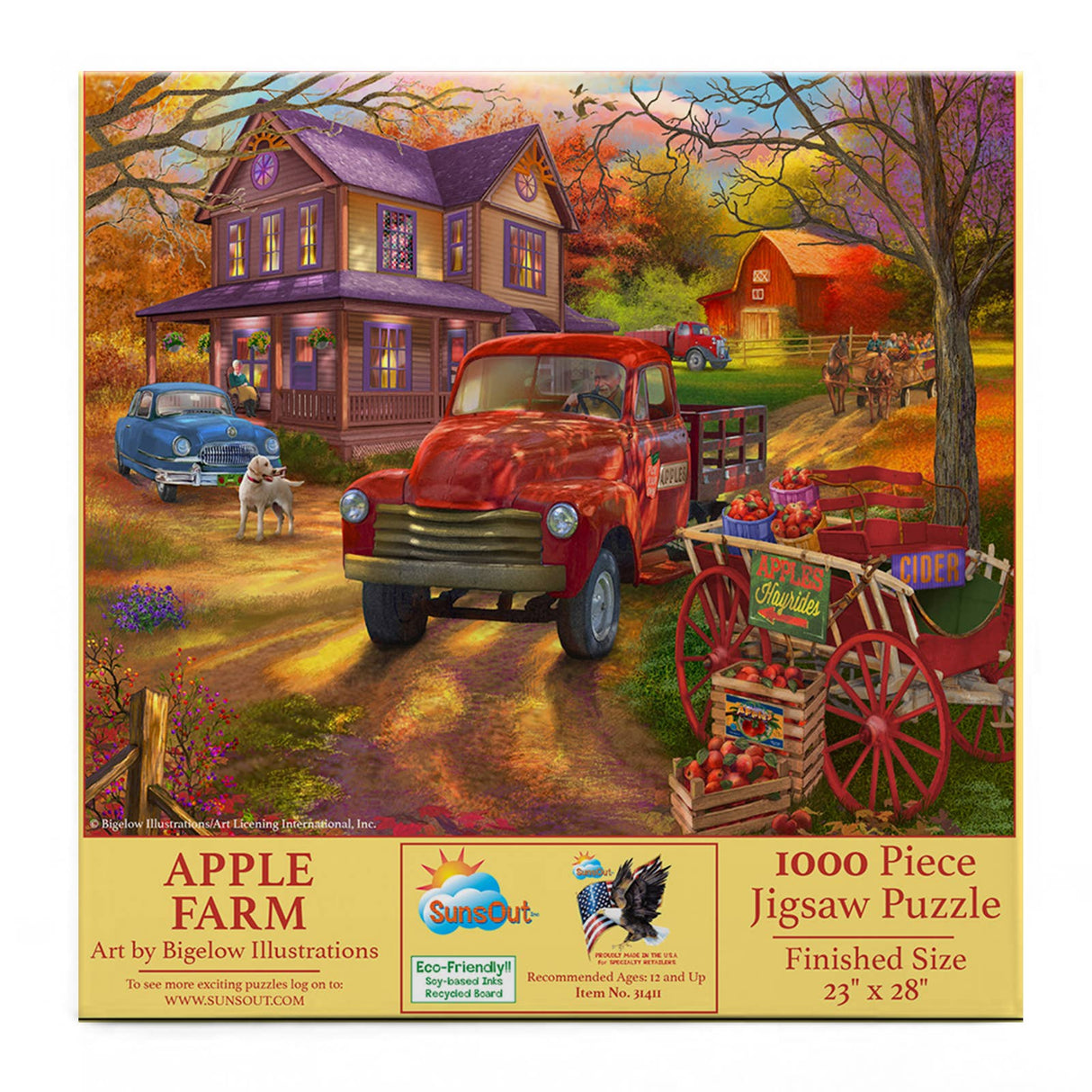 Apple Farm 1000 Piece Jigsaw Puzzle by SunsOut - Nostalgic Countryside Charm