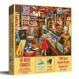 So Many Choices 500 Piece Jigsaw Puzzle by SunsOut - Nostalgic Shopping Delight