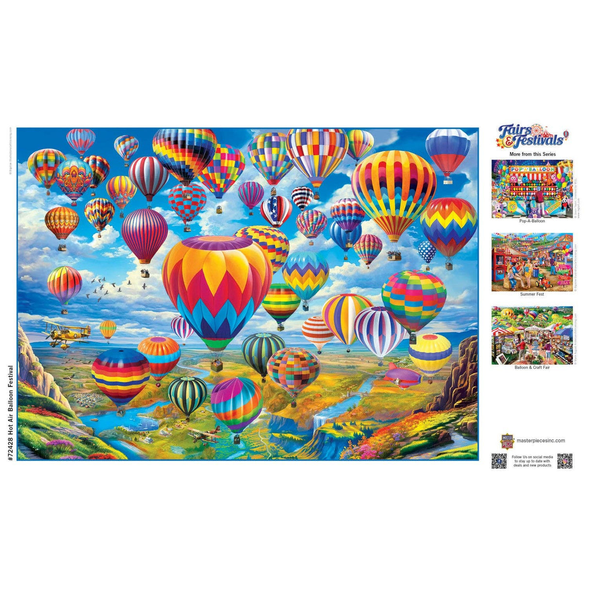 Image of the finished Hot Air Balloon Festival puzzle displayed, highlighting the detailed and vibrant scene