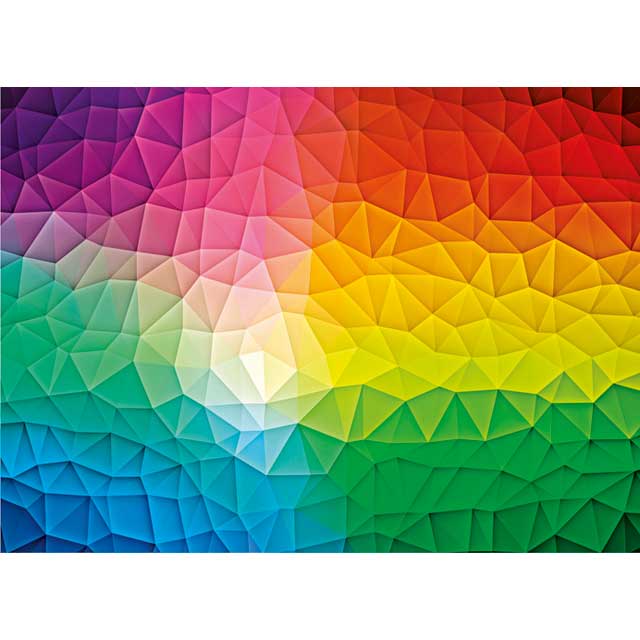 Vibrant gradient-themed 1000-piece jigsaw puzzle with geometric shapes