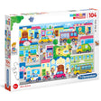 upercolor In The City Kids 104 piece puzzle featuring colorful city scenes puzzle for Kids by Clementoni