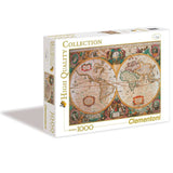 Old Map 1000 piece puzzle featuring Henricus Hondius' decorative world map