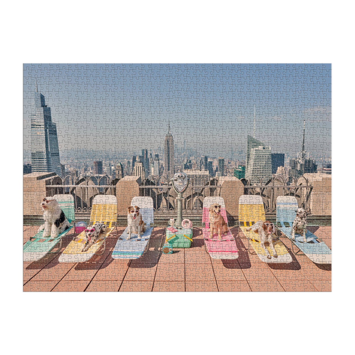 Dogs of NYC puzzle by Gray Malin with vibrant city and dog scene