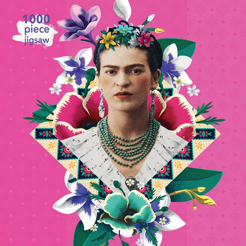 Frida Kahlo Pink 1000 Piece Jigsaw Puzzle by Flame Tree