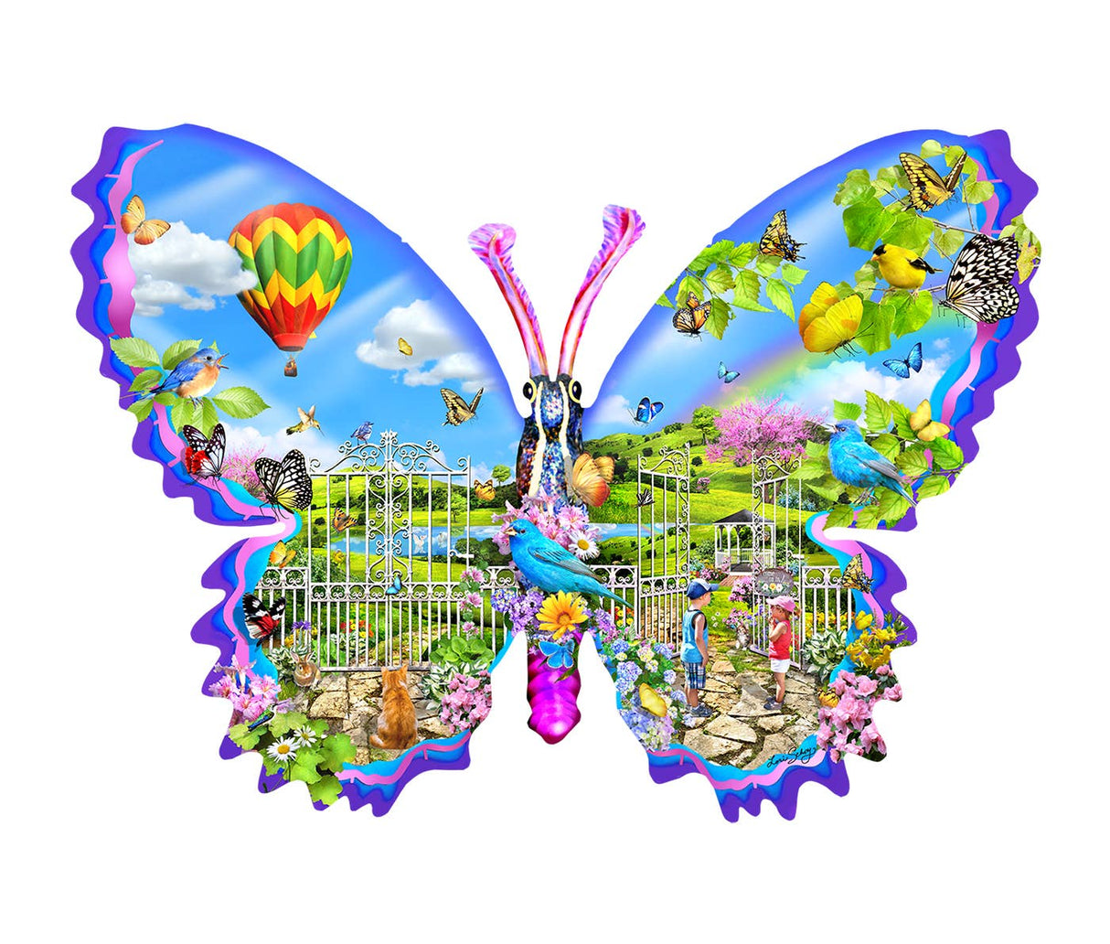 Garden Butterfly 1000 Piece Shaped Puzzle by SunsOut