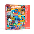 Adventure is Calling 1000-piece National Parks puzzle by Puzzlefolk - vibrant stickers collage