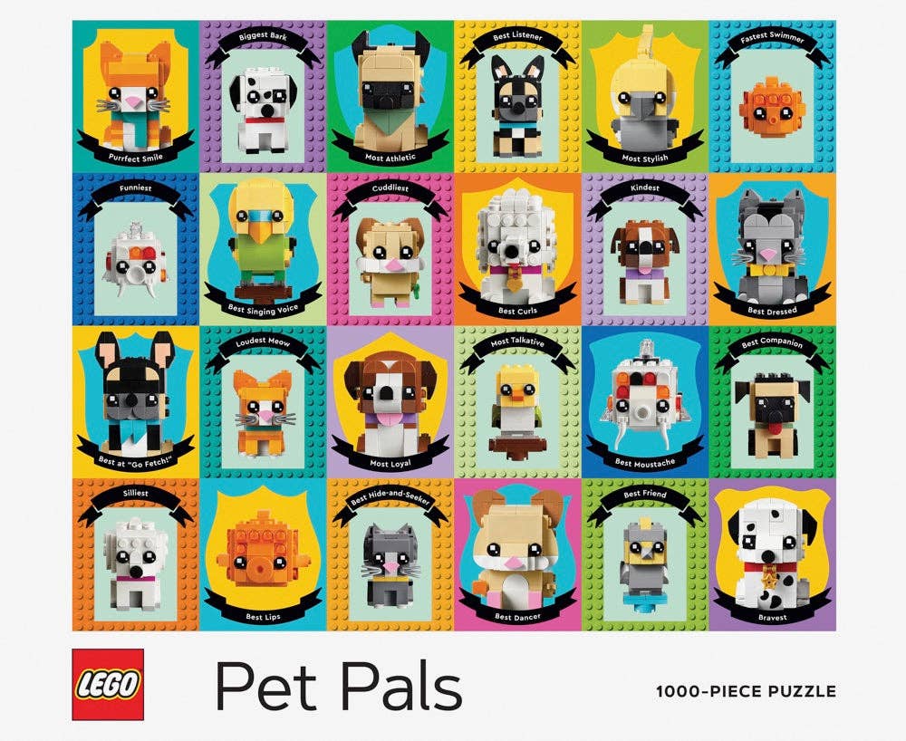 Bright and fun LEGO Pet Pals puzzle with BrickHeadz-style animals