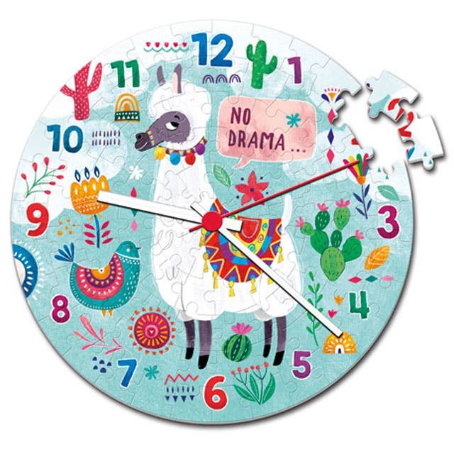 Supercolor Clock Puzzle - Llama, 96 Pcs by Clementoni