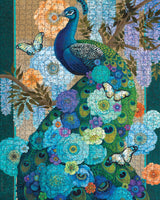 Floral Peacock 1000 - Piece Jigsaw Puzzle by Pomegranate - David Galchutt Art - Pomegranate - Jigsaw Puzzles - The Puzzle Center - 