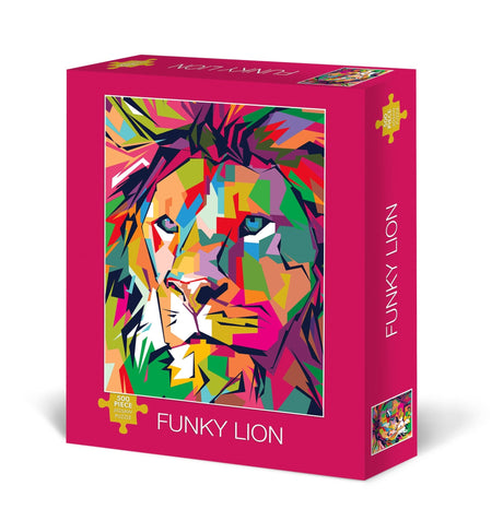 Funky Lion 500 Piece Puzzle by Willow Creek Press - Willow Creek Press & Gifts - Jigsaw Puzzles - The Puzzle Center - 