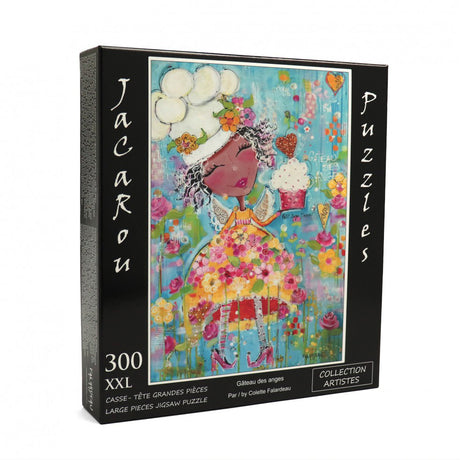 Gateau Des Anges 300 XXL piece puzzle with easy-to-grasp pieces and angel artwork by JaCaRou Puzles