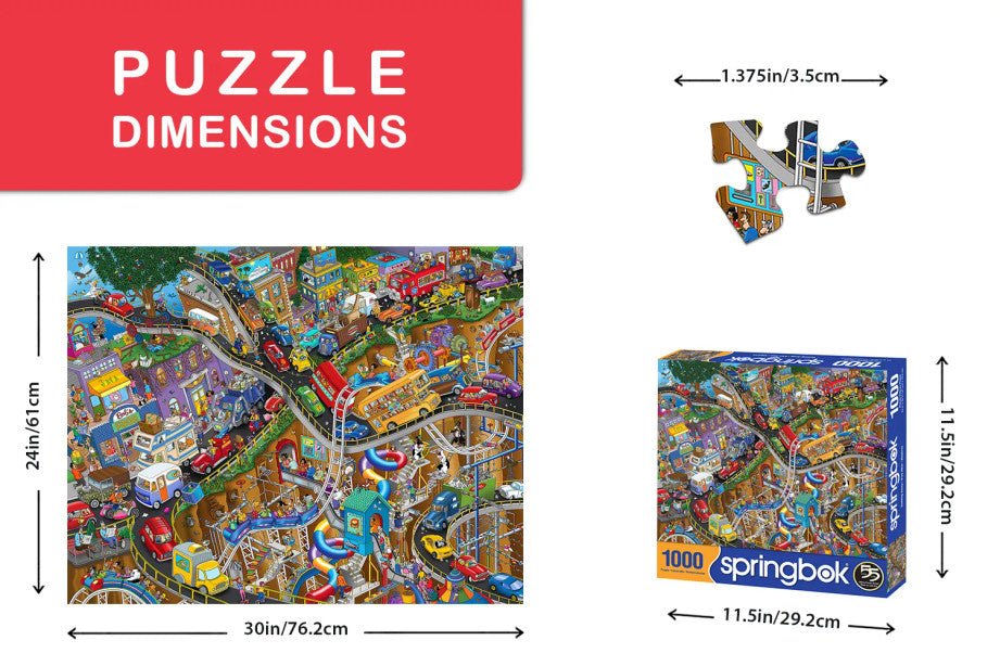 Getting Away 1000 Piece Jigsaw Puzzle by Springbok Puzzles - Wacky Rush Hour Fun - Springbok Puzzles - Jigsaw Puzzles - The Puzzle Center - 