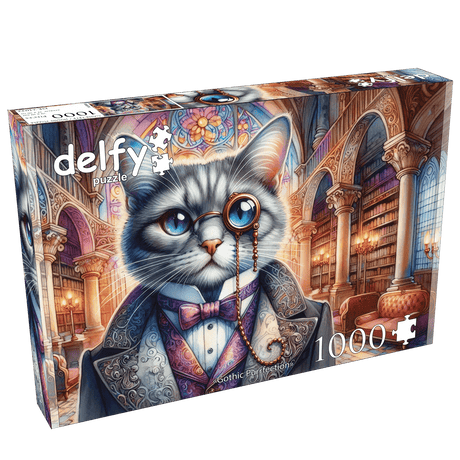 Gothic Purrfection 1000 Piece Cat Jigsaw Puzzle by Delfy Puzzles - Delfy - Jigsaw Puzzles - The Puzzle Center