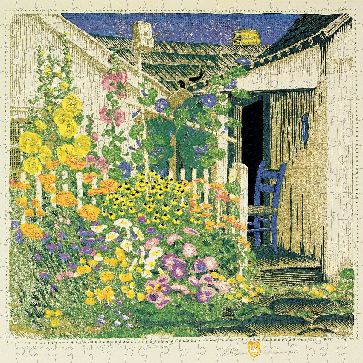 Grandma Battin's Garden 300 - Piece Jigsaw Puzzle by Pomegranate - Gustave Baumann Art - Pomegranate - Jigsaw Puzzles - The Puzzle Center - 