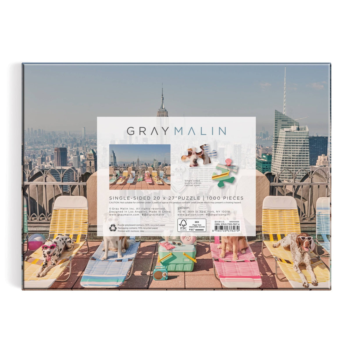 Gray Malin The Dogs of New York City 1000 Piece Puzzle by Galison - Galison - Jigsaw Puzzles - The Puzzle Center - 