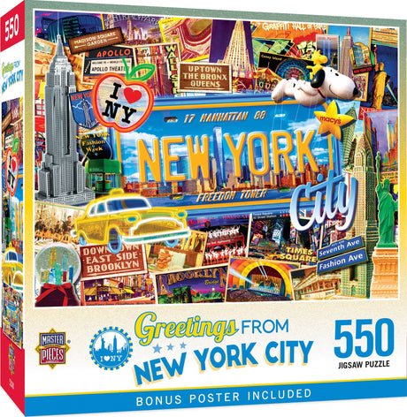 Greetings From New York - 550 Piece Jigsaw Puzzle by Masterpieces Puzzles - Masterpieces Puzzles - Jigsaw Puzzles - The Puzzle Center