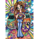 Groovy Girl 1000 Piece Jigsaw Puzzle by JaCaRou Puzzles - Retro Vibes with Hannah Lynn Art - JaCaRou Puzzles Inc. - Jigsaw Puzzles - The Puzzle Center - 