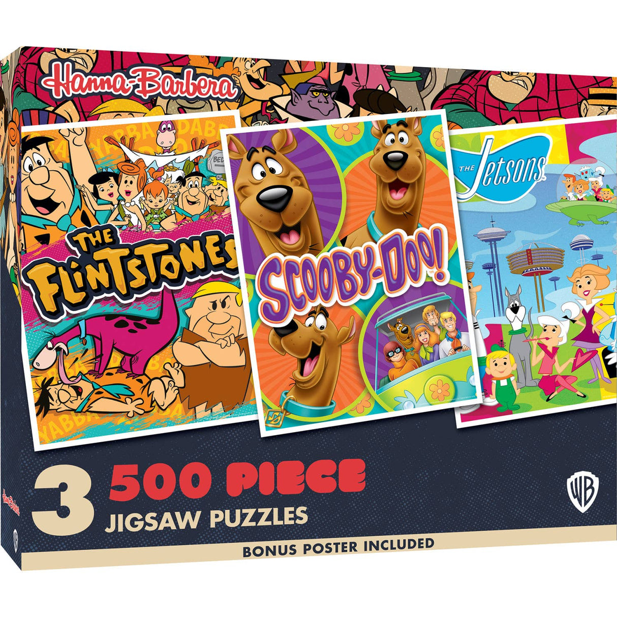 Hanna - Barbera 3 - Pack 500 Piece Puzzles by Masterpieces - Masterpieces Puzzles - Jigsaw Puzzles - The Puzzle Center - 