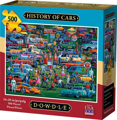 History of Cars 500 Piece Puzzle by Dowdle - Dowdle - Jigsaw Puzzles - The Puzzle Center - 