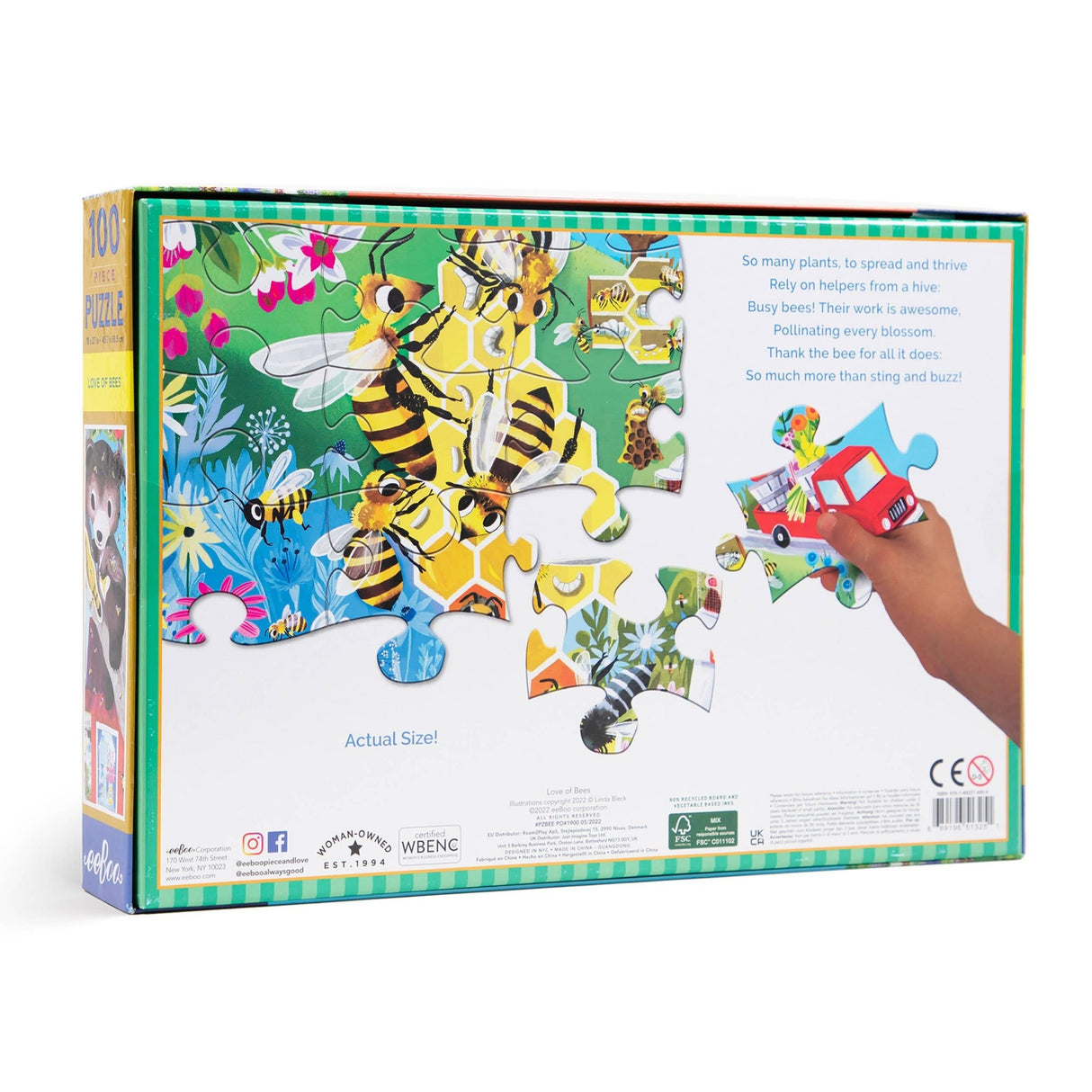 Love of Bees 100 Piece Puzzle by eeBoo - eeBoo - Jigsaw Puzzles - The Puzzle Center - 