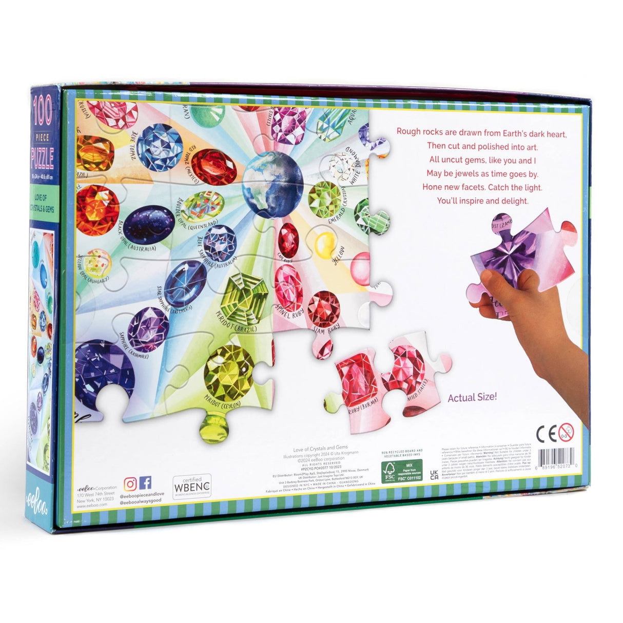 Love of Crystals & Gems 100 Piece Puzzle by eeBoo - eeBoo - Jigsaw Puzzles - The Puzzle Center - 