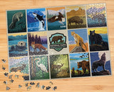 National Parks Puzzle close up with pieces.