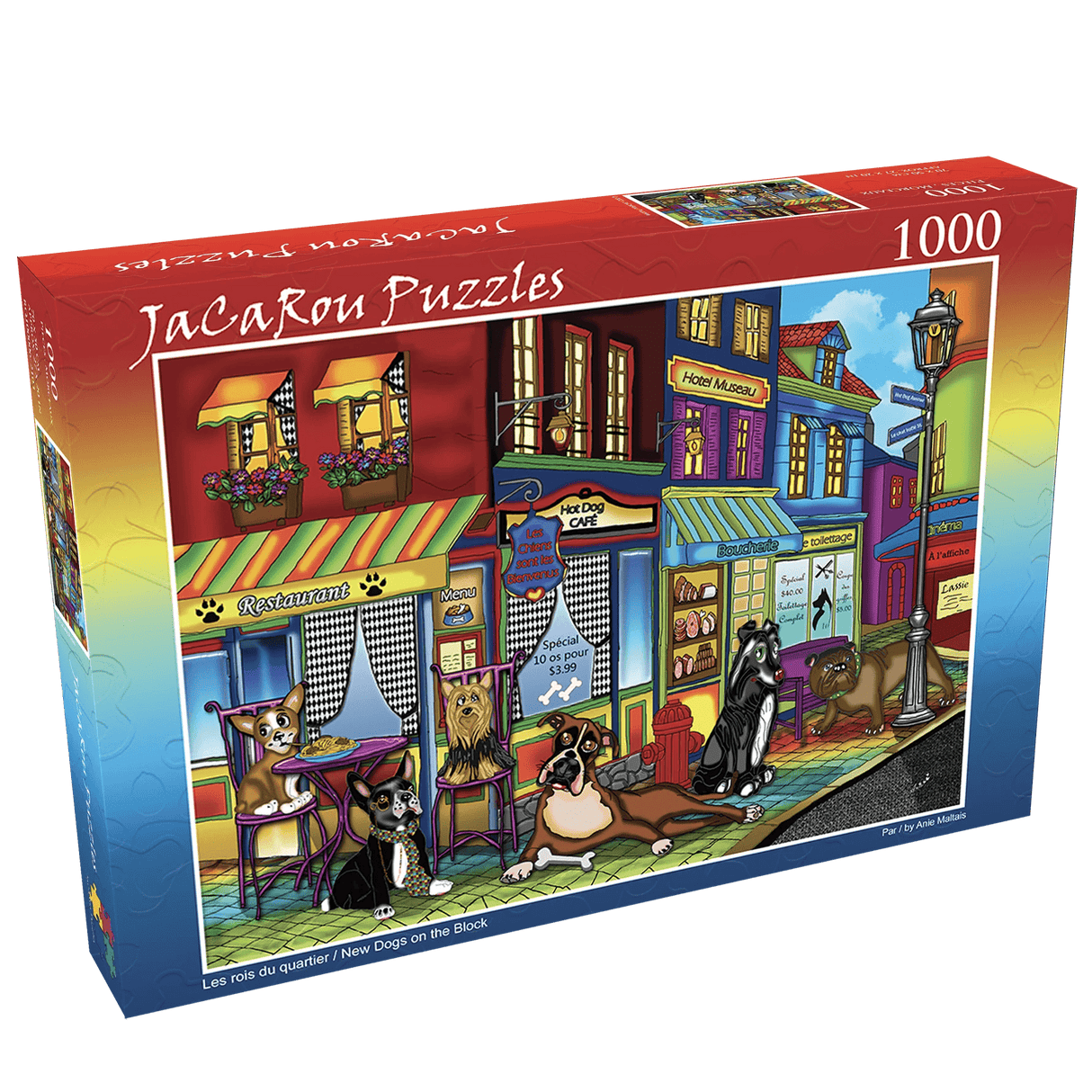 New Dogs on the Block 1000 Piece Jigsaw Puzzle by JaCaRou Puzzles - JaCaRou Puzzles Inc. - Jigsaw Puzzles - The Puzzle Center - 