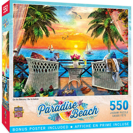 Paradise Beach - On the Balcony 550 Piece Puzzle by Masterpieces Puzzles - Masterpieces Puzzles - Jigsaw Puzzles - The Puzzle Center