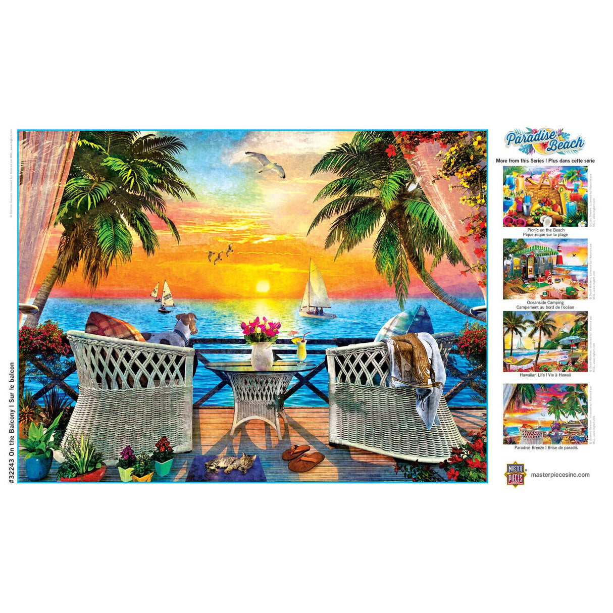 Paradise Beach - On the Balcony 550 Piece Puzzle by Masterpieces Puzzles - Masterpieces Puzzles - Jigsaw Puzzles - The Puzzle Center