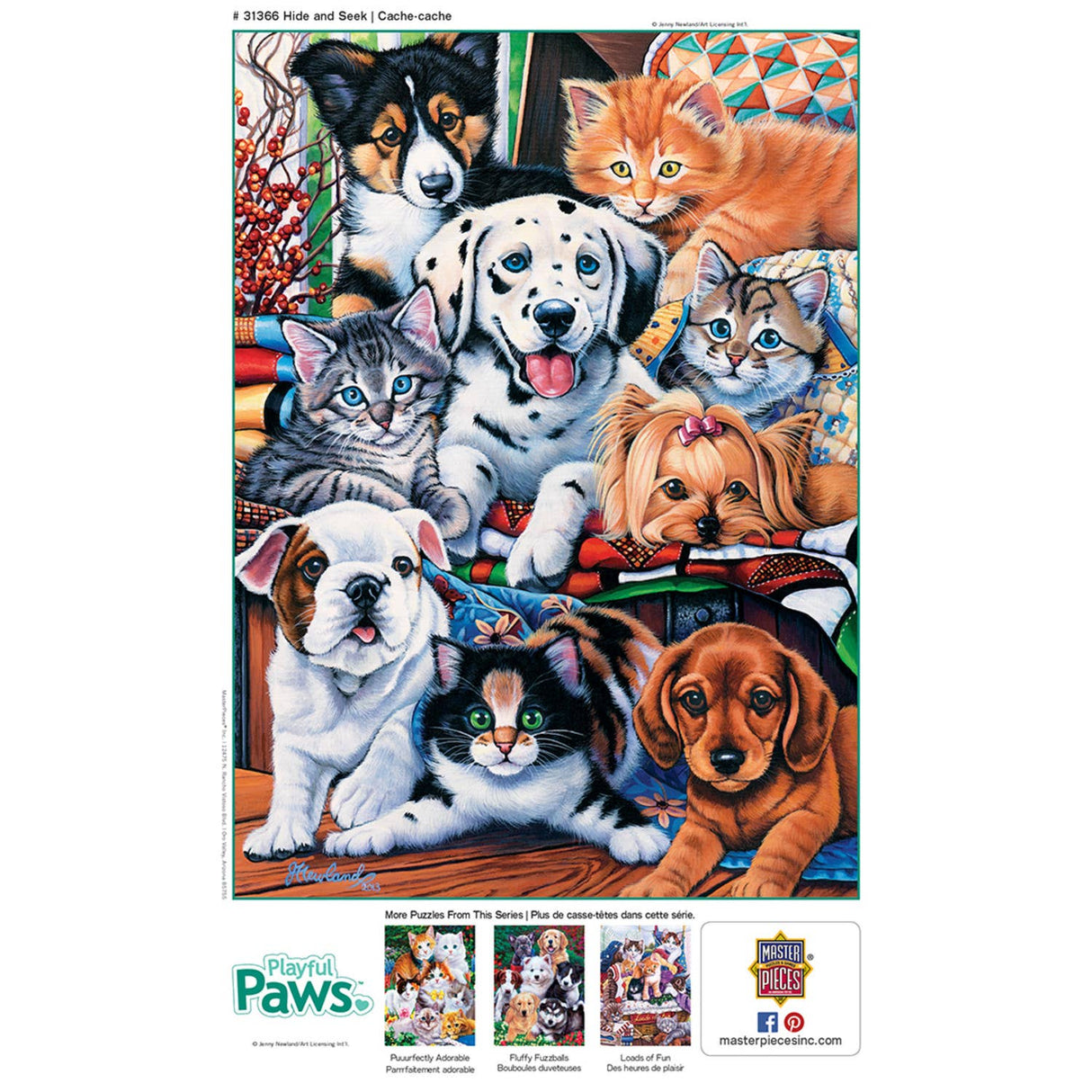 Playful Paws - Hide and Seek 300 Piece EZ Grip Puzzle by MasterPieces - Masterpieces Puzzles - Jigsaw Puzzles - The Puzzle Center - 