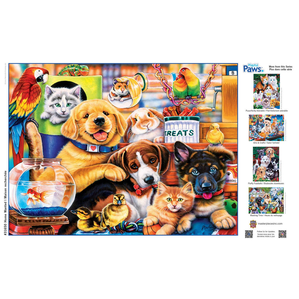 Playful Paws - Home Wanted 300 Piece EZ Grip Puzzle by Masterpieces Puzzles - Masterpieces Puzzles - Jigsaw Puzzles - The Puzzle Center