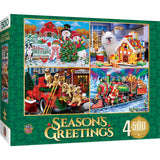 Season's Greetings 500 Piece Jigsaw Puzzles 4 - Pack by Masterpieces - Masterpieces Puzzles - Jigsaw Puzzles - The Puzzle Center - 