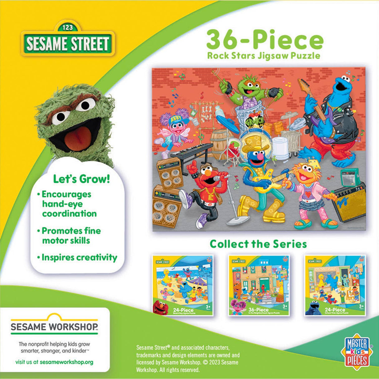 Sesame Street - Rock Stars 36 Piece Puzzle by MasterPieces | Fun Kids Jigsaw Puzzle - Masterpieces Puzzles - Jigsaw Puzzles - The Puzzle Center - 