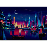 Skyline 1000 Piece Jigsaw Puzzle by Cloudberries - Neon Cityscape - Cloudberries Jigsaw Puzzles - Jigsaw Puzzles - The Puzzle Center - 