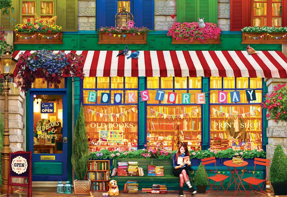 The Old Bookstore 2000 - Piece Jigsaw Puzzle by EuroGraphics - Eurographics - Jigsaw Puzzles - The Puzzle Center - 