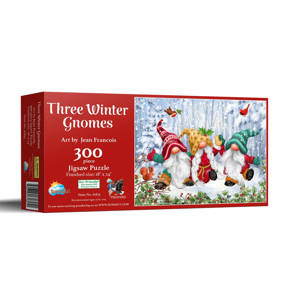 Three Winter Gnomes 300 Piece Holiday Puzzle by SunsOut Puzzles - SunsOut - Jigsaw Puzzles - The Puzzle Center - 