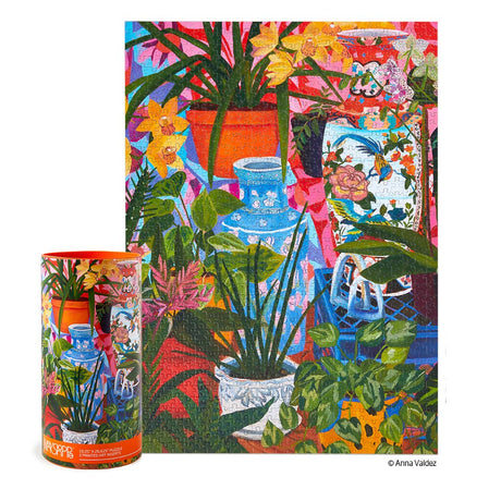 Tropical Vases Floral Still Life 1000 Piece Jigsaw Puzzle by WerkShoppe Puzzles - WerkShoppe - Jigsaw Puzzles - The Puzzle Center