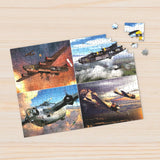 Completed Warbirds of WWII puzzle with detailed WWII aircraft by Ron Cole