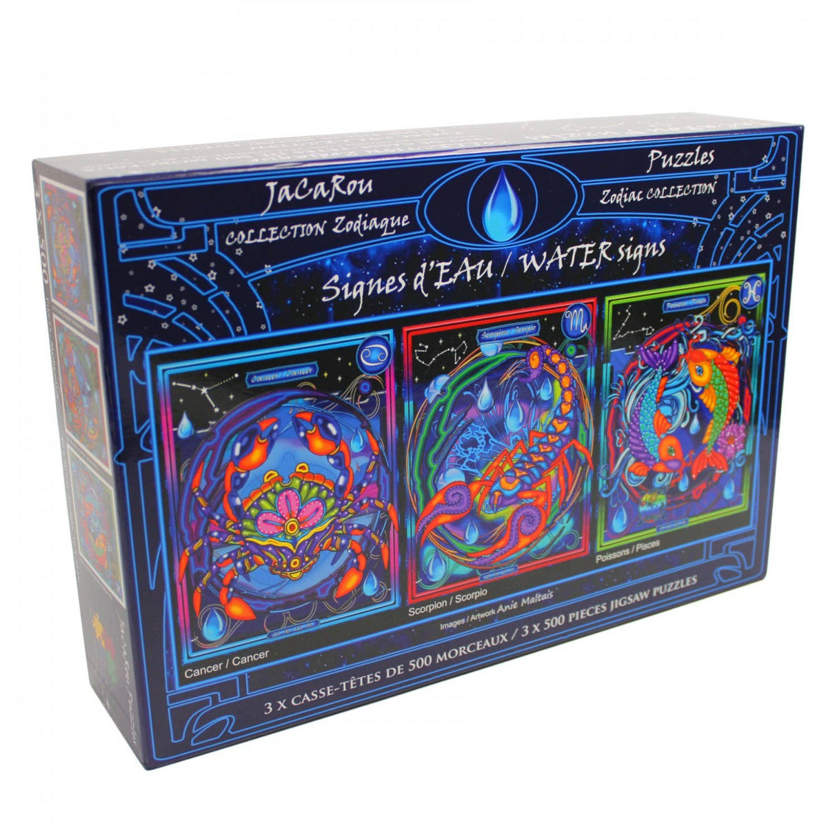 Water Signs Multipack jigsaw puzzle set featuring Cancer, Scorpio, and Pisces