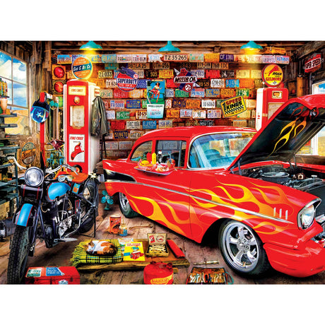 Wheels - Retro Garage 750 Piece Puzzle by Masterpieces Puzzles - Masterpieces Puzzles - Jigsaw Puzzles - The Puzzle Center