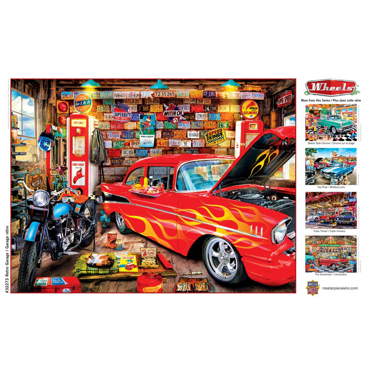 Wheels - Retro Garage 750 Piece Puzzle by Masterpieces Puzzles - Masterpieces Puzzles - Jigsaw Puzzles - The Puzzle Center