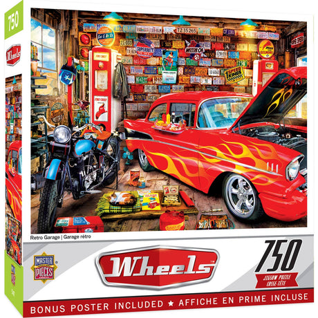 Wheels - Retro Garage 750 Piece Puzzle by Masterpieces Puzzles - Masterpieces Puzzles - Jigsaw Puzzles - The Puzzle Center